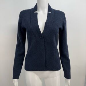 D. Exterior Knitted Jacket  / Cardigan Size S Blue Wool Made In Italy